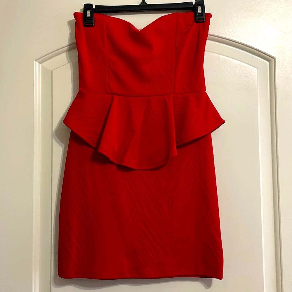 Y2K Strapless Red Dress